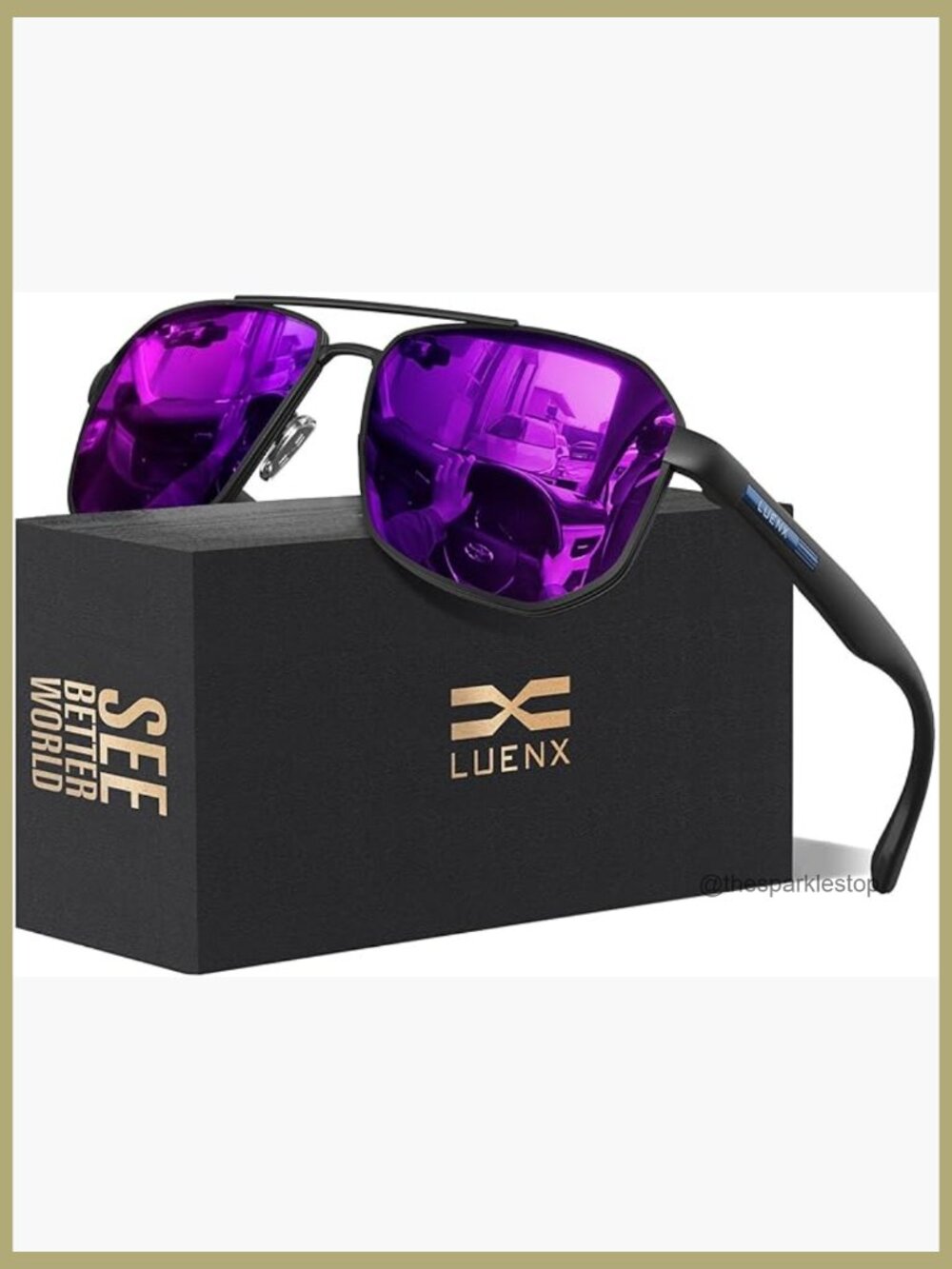 Square Aviator Sunglasses Polarized Lens UV400 Protection Driving Outdoor